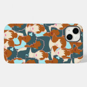 黒い女の子と白い女の子とのシームレスなパターン Case-Mate iPhoneケース (裏面 (横))