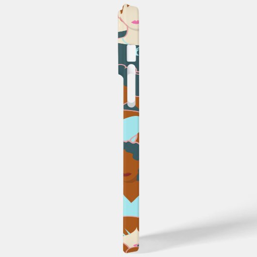 黒い女の子と白い女の子とのシームレスなパターン Case-Mate iPhoneケース (裏面 / 左)