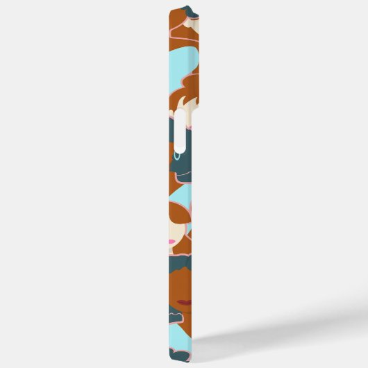 黒い女の子と白い女の子とのシームレスなパターン Case-Mate iPhoneケース (裏面 / 右)