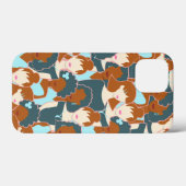 黒い女の子と白い女の子とのシームレスなパターン Case-Mate iPhoneケース (裏面 (横))