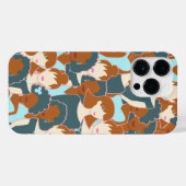 黒い女の子と白い女の子とのシームレスなパターン iPhoneケース (裏面横)