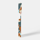 黒い女の子と白い女の子とのシームレスなパターン iPhoneケース (右側面)