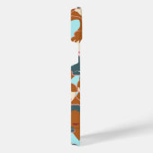 黒い女の子と白い女の子とのシームレスなパターン iPhoneケース (右側面)