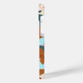 黒い女の子と白い女の子とのシームレスなパターン iPhoneケース (左側面)