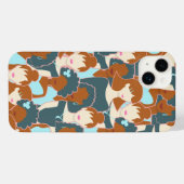 黒い女の子と白い女の子とのシームレスなパターン iPhoneケース (裏面横)