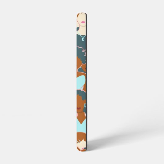 黒い女の子と白い女の子とのシームレスなパターン SAMSUNG GALAXYケース (左側面)