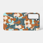 黒い女の子と白い女の子とのシームレスなパターン SAMSUNG GALAXYケース (裏面横)