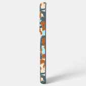 黒い女の子と白い女の子とのシームレスなパターン SAMSUNG GALAXYケース (裏面横)