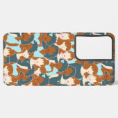 黒い女の子と白い女の子とのシームレスなパターン SAMSUNG GALAXYケース (左側面)