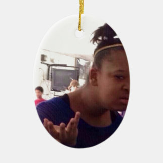 黒い女の子どんなミーム セラミックオーナメント