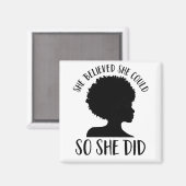 黒い女の子の信じ魔法彼女は彼女が行った マグネット (正面/裏面)