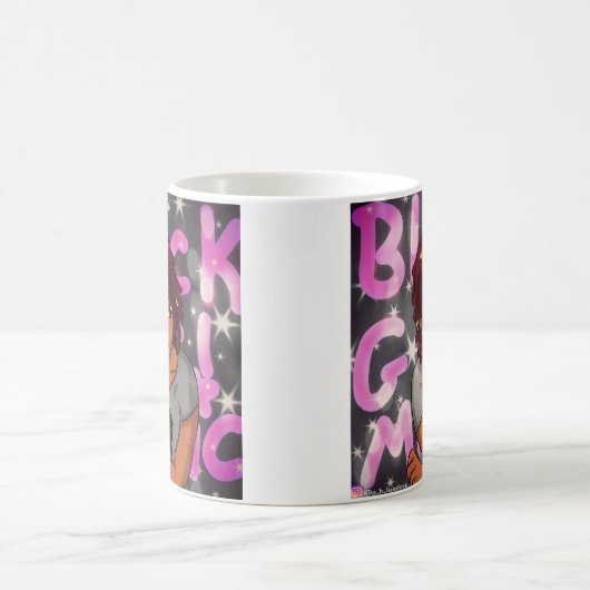 黒い女の子の魔法のマグ コーヒーマグカップ (中央)