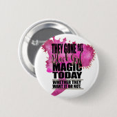 黒い女の子の魔法の断言 缶バッジ (正面&裏面)