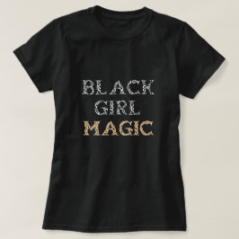 黒い女の子の魔法のTシャツ Tシャツ