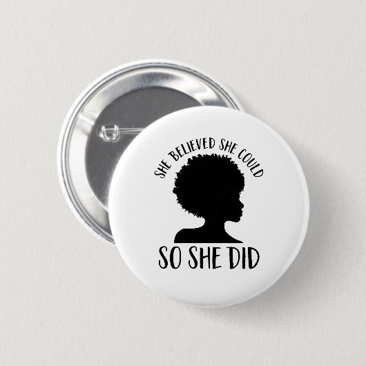 黒い女の子の魔法信じができる限り、そうした 缶バッジ (正面&裏面)