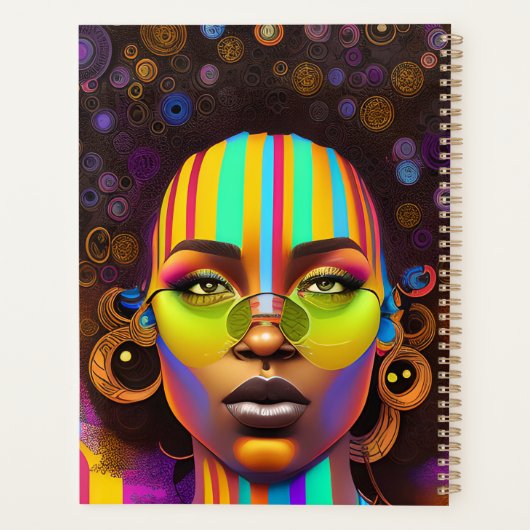 黒い女の子の魔法、メラニン女性、パステル虹ク プランナー手帳 (裏面)