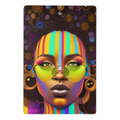 黒い女の子の魔法、メラニン女性、パステル虹ク ミニクリップボード (裏面)