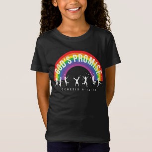 黒い女の子のTシャツ虹の神の約束の子どもたち Tシャツ