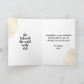 黒い女は、彼女信じは、卒業 カード (内部)