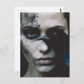 黒い女影とカラス ポストカード (正面/裏面)