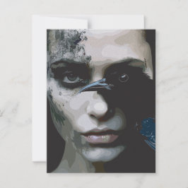 黒い女影とカラス ポストカード