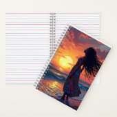 黒い女性がビーチ ノートブック (内側)