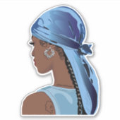 黒い女性とカラフル・ダラッグのアートワーク シール (正面)