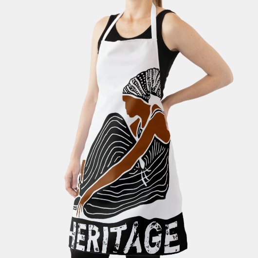 黒い女性とヘッドラップアフリカ伝統 エプロン (インサイチュ)