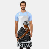 黒い女性とヘッドラップアフリカ伝統 エプロン (着用した状態)