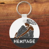 黒い女性とヘッドラップアフリカ伝統 キーホルダー (正面)