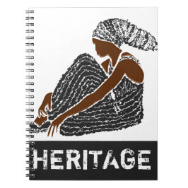 黒い女性とヘッドラップアフリカ伝統 ノートブック