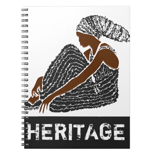 黒い女性とヘッドラップアフリカ伝統 ノートブック (正面)
