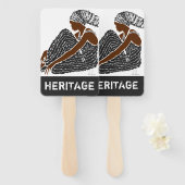 黒い女性とヘッドラップアフリカ伝統 ハンドファン (正面&裏面)