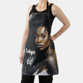 黒い女性のエプロンパーソナライズされたン エプロン (インサイチュ)