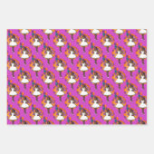 黒い女性のカラフル風船の花模様 ラッピングペーパーシート (正面3)