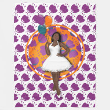 黒い女性のカラフル風船フラワーパターンホワイト