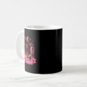 黒い女性のカーボーイピンクのブーツを地面に コーヒーマグカップ (正面左)