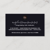 黒い女性のクリスタルボールエネルギー霊気瞑想 名刺 (裏面)