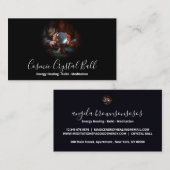 黒い女性のクリスタルボールエネルギー霊気瞑想 名刺 (正面/裏面)