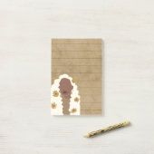 黒い女性のポートレート並んだスティッキー ポストイット (デスク上)