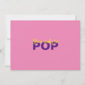 黒い女性の準備ができてポップ・アートの、バブルガムテーマ、ピンク 招待状 (裏面)