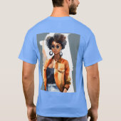 黒い女性を装ったtシャツのデザイン tシャツ (裏面)