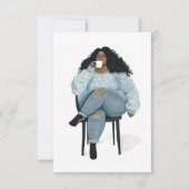 黒い女性カ空白のード サンキューカード (正面)