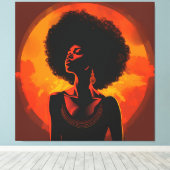 黒い女性キャンバスウォールアート キャンバスプリント (インサイチュ (ウッドフロア))