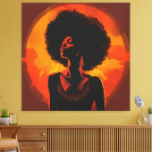 黒い女性キャンバスウォールアート キャンバスプリント (インサイチュ (リビング))