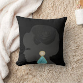 黒い女性シルエットダークグラマー クッション (ブランケット)