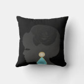 黒い女性シルエットダークグラマー クッション (裏面)