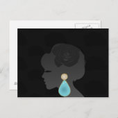 黒い女性シルエットダークグラマー ポストカード (正面/裏面)