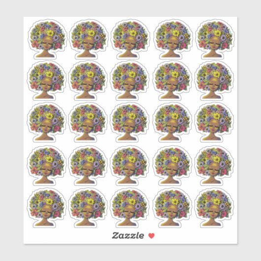 黒い女性ステッカー シール (シート)