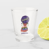 黒い女性熱狂する植物の女性、抱きしめている植物 ショットグラス (正面)